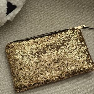 Gold Sequin Clutch Bag